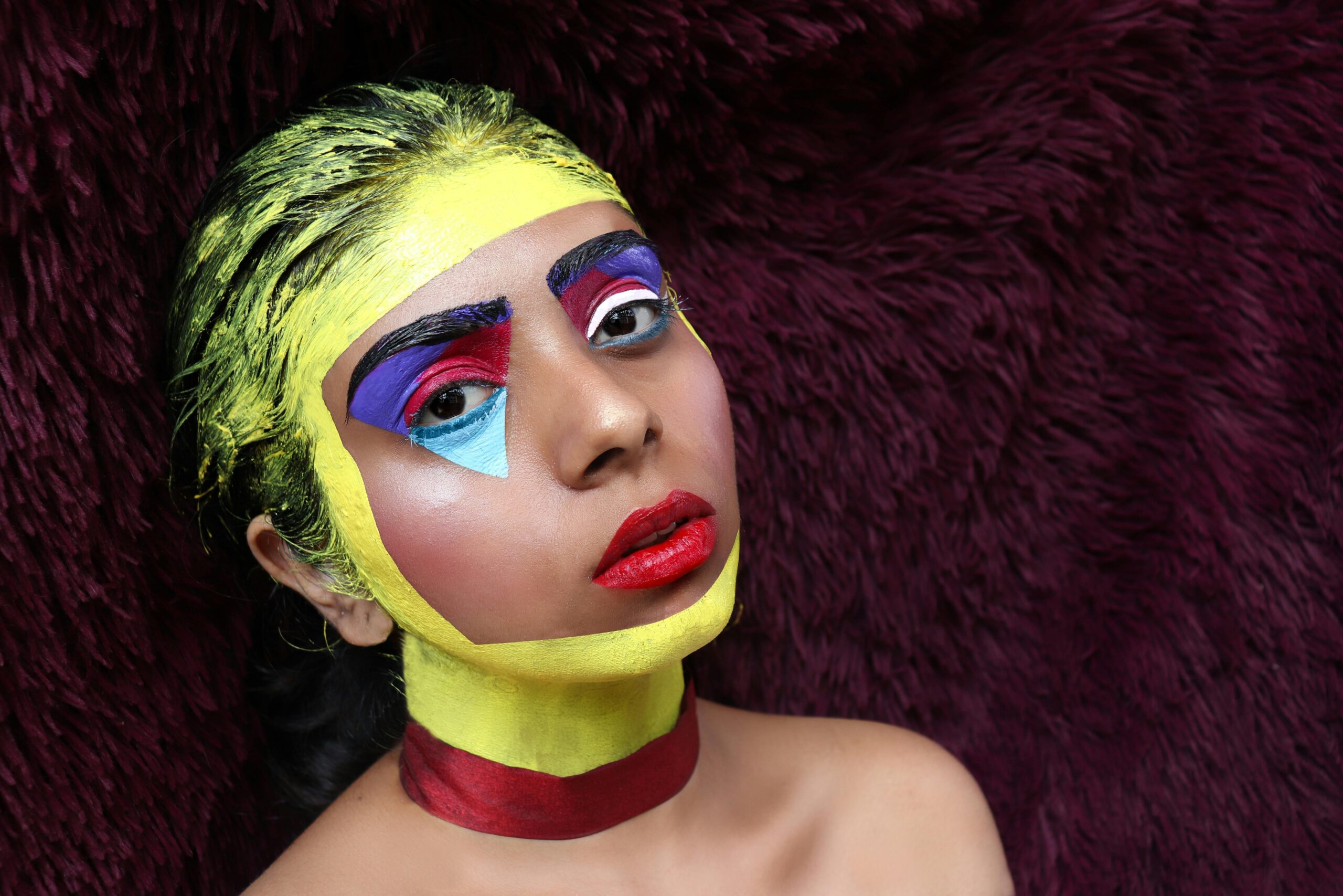 A model showcasing flawless waterproof makeup post-swimming