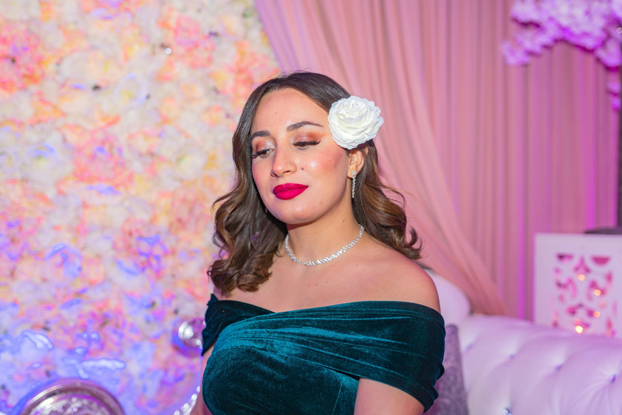 Bridal party celebrating after a long day, with flawless waterproof makeup